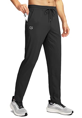 G Gradual Mens Sweatpants Zipper Pockets Tapered Track Athletic Slim Fit Pants for Running, Exercise, Workout