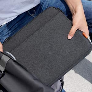 Image of Dynotrek Protector 14 inch Laptop Sleeve Bag, with Charger Pouch Computer Cover Accessories Pocket, Portable Laptop Case Compatible for MacBook Air /Pro, Dell, HP, Acer, Asus, Lenovo -Charcoal Black