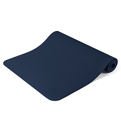 Clever Non-Slip Essential Yoga Mat In Calm Midnight Blue | Extra Thick 6.35Mm Cushion To Protect Joints | Suitable For All Yoga Types And Levels Including Beginner | Unisex Generous Mat Size (6' By 2') |Robust Anti-Tear Design| Hygenic Easy Wipe Surface | Minimises Sweat Marks | Eco-Friendly | #TOP23