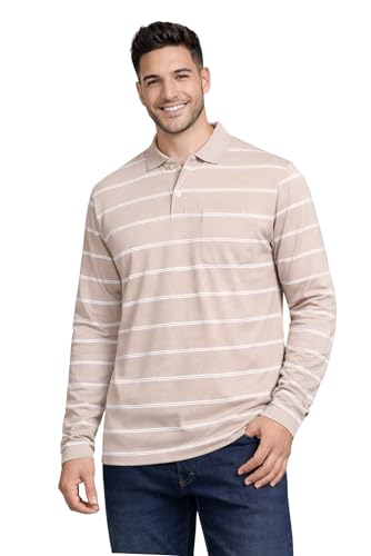 Image of SANE ORIGINALS Full Sleeves Polo Collar Tshirt for Men with Pocket || Stripe Collar and Pocket Tshirt for Men Long Sleeves Navy Blue