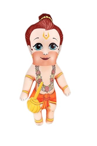 Image of Hanuman Ji Soft Toy for Kids & Home Decor Bajrang Bali Plush Doll Vedic Culture Inspired Gift Soft Fabric Devotional Toy for Children Learning Toy | Lightweight & Child-Friendly
