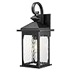 Zeyu 212 inch outdoor wall fixture large outdoor sconce lights for patio garage die cast aluminum with water ripple glass black finish zd99b m bk wp  urban country home decor
