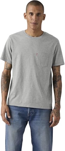 Levi's Herren T-Shirt Classic Pocket mit Brusttasche, Standard Fit, Grau (Mid Tone Grey Heather), S – Ansicht 1