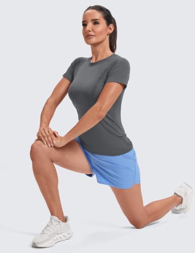 Image of MathCat Seamless Short Sleeve Workout Tops for Women