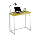 Cherry Tree Furniture Compact Foldable Computer Desk Laptop Desktop Table (Walnut) White (Color : Ye