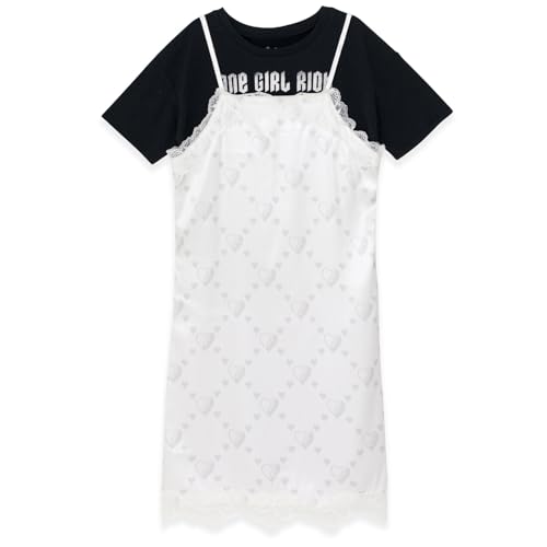 Disney Descendants The Rise of Red Girls Satin V-neck Slip Dress & T-Shirt Outfit Set Little Kid to Big Kid Sizes (5-14-16)3