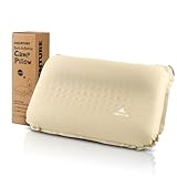 HIKENTURE キャンプ 枕【自動膨張・19倍高反発・10.5cm厚さ】 アウトドア 枕 2WAY逆止弁 インフレーターピロー 30D高伸縮性ある素材 キャンプまくら 収納袋付き 人間工学デザイン アウトドア・キャンプ・トラベル・車中泊(カーキ)