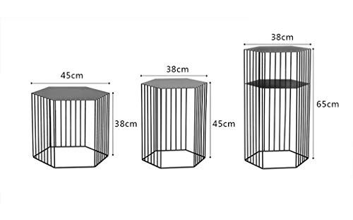 Stylish Simplicity Hexagonal Plant Stand/Flower Stand/Shelf, Creative Iron Art Fence Section Living Room Bedroom Study Balcony Outdoor Flower Pot Shelf, Lsxysp, Black, 3865Cm #TOP2