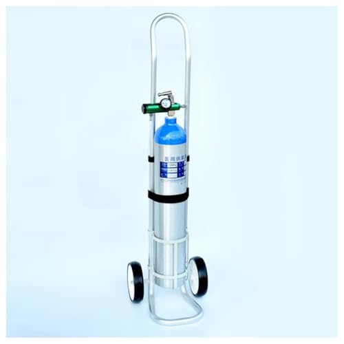 Carro de tanque de oxígeno portátil, estante de cilindro de gas de acero ajustable con ruedas silenciosas, plataforma de altura ajustable para un fácil transporte de oxígeno