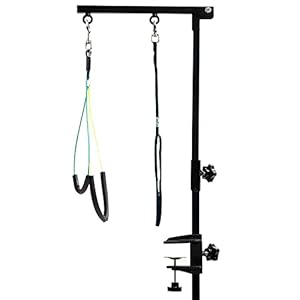 Dog Grooming Arm with Clamp, Dog Grooming Loop Noose and No Sit Haunch Holder for Medium & Small Pets, 35.4 Inches, Adjustable Height