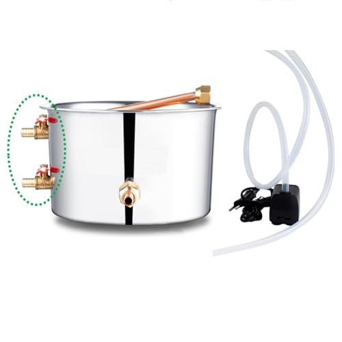 Image of Distilling Kit Shine Still Home Brewing Distillery Kit 8 Gallon with Stainless Pot and Thumper Water Pump Copper Coil for Wine Making DIY Whisky Brandy Vodka