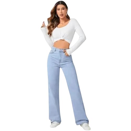 Image of Women's High Rise Straight Fit Jeans||Comfort Fit Straight Jeans