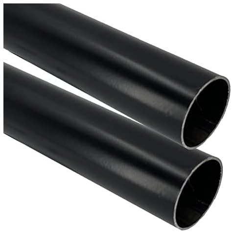 Desunia 94" Heavy Duty Round Closet Rod | 32mm Diameter | Black Clothes Pole | 2 Pack Cover