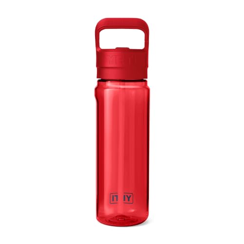 Image of YETI Yonder 750 ml /25 oz Water Bottle with Yonder Straw Cap, Rescue Red