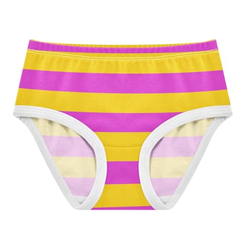 Yellow Pink Stripe Toddler Girls's Underwear 2T
