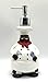 ACK Hand Painted Ceramic Happy Chef Collection Refillable Soap Dispenser, Lotion Jar, Kitchen Décor, Bathroom Décor