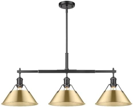 Orwell 3-Light Linear Pendant in Matte Black with Brushed Champagne Bronze