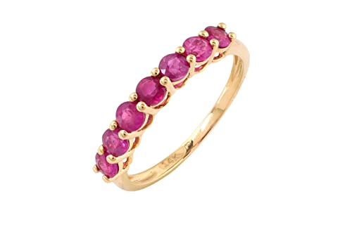 Mirahi Real 14K Gold Rings For Women, 0.7 Natural Ruby July Birthstone Gold Stackable Ring For Women #TOP16