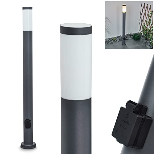 Lampe extérieur Sessa au design architectural moderne en métal anthracite et blanc E27