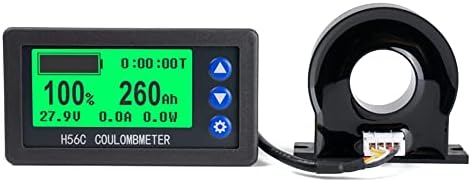 Battery Monitor Hall Sensor Coulomb Tester DC 9~100v 100A/400A Digital Voltmeter Ammeter Battery Capacity Power Electricity AH Voltage Meter Coulometer for RV,Car,Golf Cart,Boat