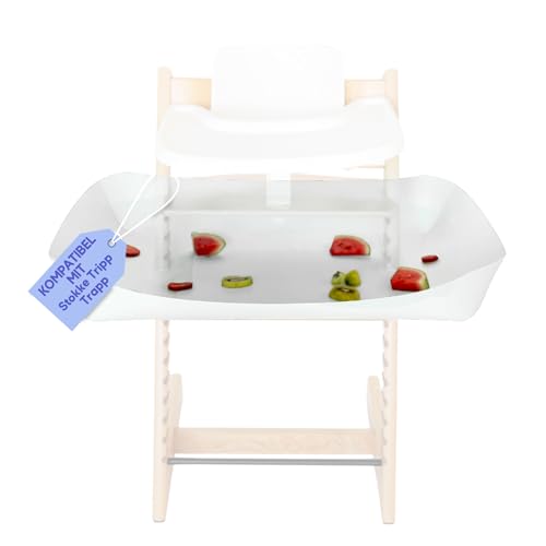 Image of CATCHY - Food Catcher - Compatible with Stokke Tripp Trapp High Chair + 11 Other High Chairs - Highchair Sold Separately - Baby & Toddler Food & Mess Catcher - Under High Chair Accessory