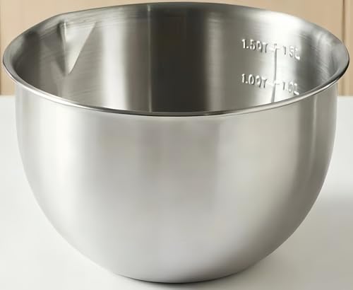 Gamire 深型ステンレスボウル 大容量 304ステンレス製 米とぎ万能 調理製菓道具 卵泡立て ミキシングボウル 軽量 耐久性 錆びにくい 多用途 サラダ 卵泡立て ベーキング パン 乾物 サラダボウル 台所 業務用 家庭 レストラン 自宅用 (2.5