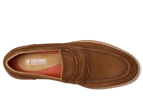 Stacy Adams Men's Hopkins Penny Slip On Loafer, Brown Suede, 9.52