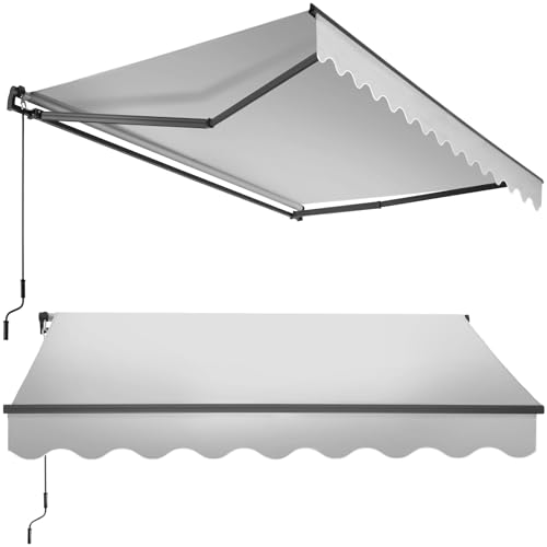 tectake® Store banne Manuel Marquise avec Manivelle Auvent de terrasse Pare Soleil Multi-Fonction...