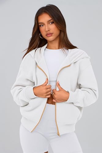 PRETTYGARDEN Hoodies for Women Sweatshirt Zip Up Hoodie Fall Fashion 2025 Trendy Long Sleeve Jackets Winter Clothing Outfits