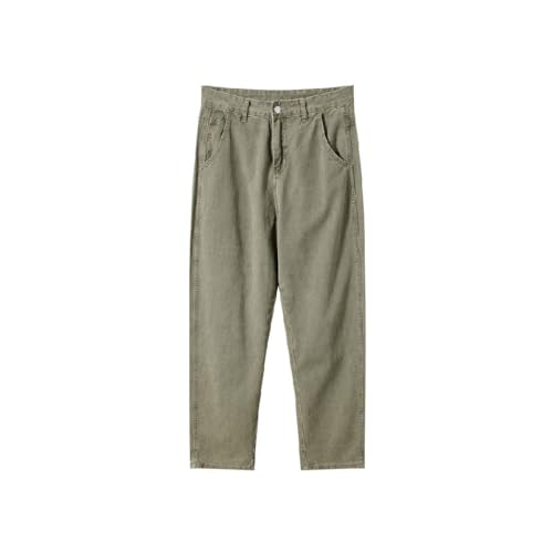 Straight Leg Jeans, Mid Rise Loose Fitting Casual Pants