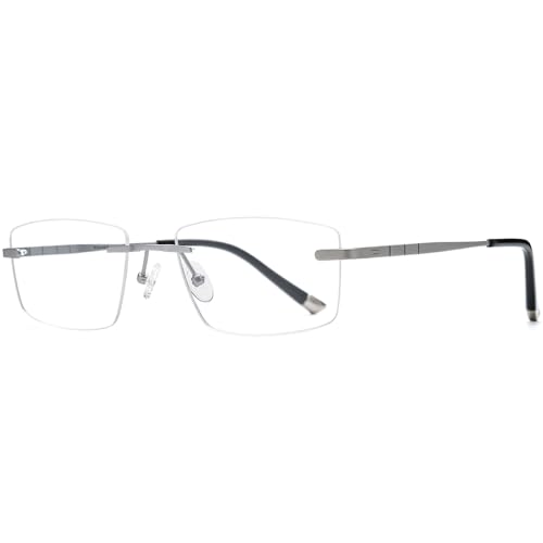 Image of FONEX Pure Titanium Glasses Frame Men Square Magnet Clip On Eyeglasses with Polarized Lens