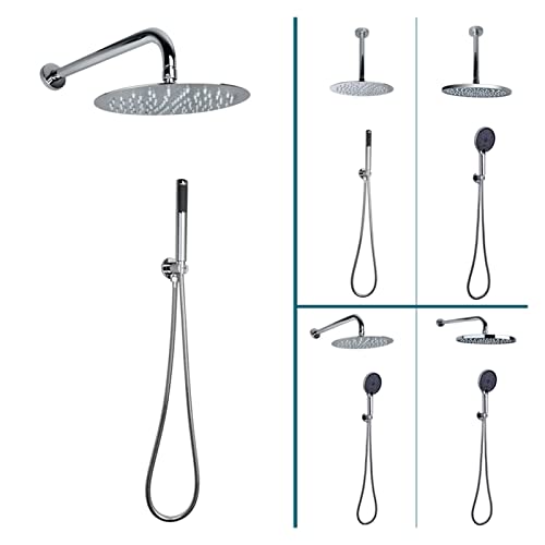 Ensemble de douche au plafond en acier inoxydable chromé 10 pouces