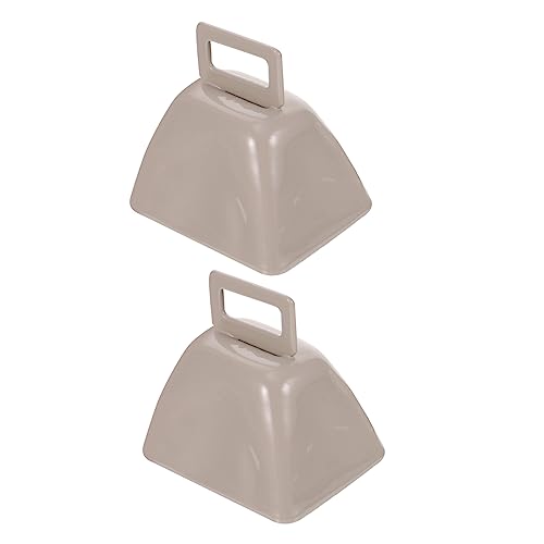 Gogogmee 2 Pcs Square Shape Cattle Bell Loud Ringing Bells for Farming Ornament Durable Material Elegant Design for Sheep Cow and Horse Use