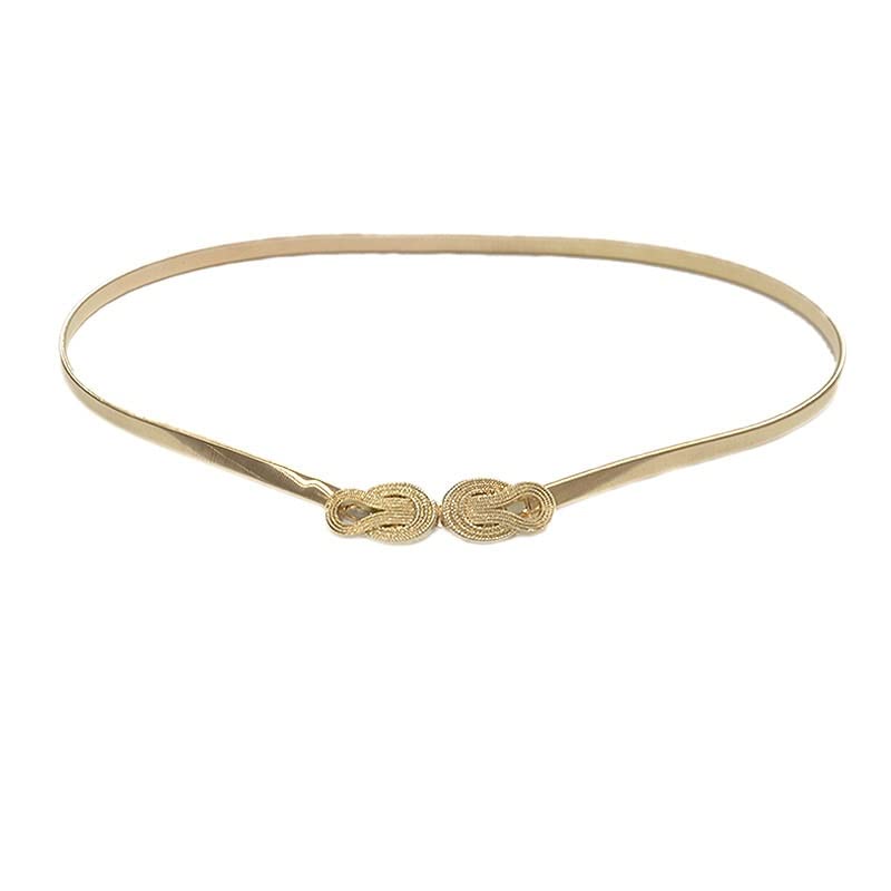 Belt Gold Silver Stretch Elastic Waist Belts for Women Metal Plate Female Lady Dress Waistband4