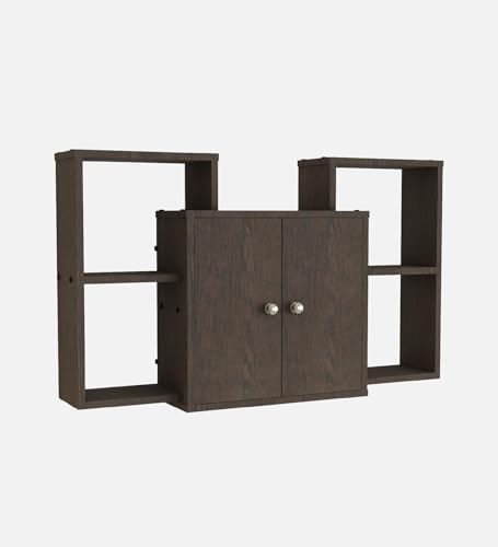 Image of WYDE Multipurpose Modular Wall Racks /Shelves /Organiser /Decor Particle Board Wall Shelf (Number of Shelves - 4, Brown)