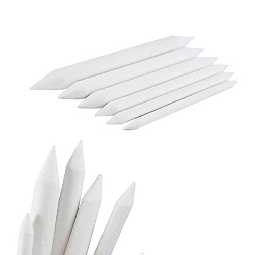 BESTIM INCUK 12 Pieces Blending Stumps and Tortillons Set Art Blenders Sticks for Drawing, Sketch, Colored Pencils, White, 6 Sizes