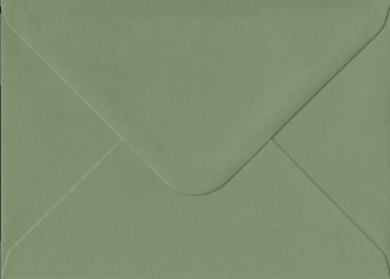 Sobres de colores de 133 x 184 mm para tarjetas de felicitación, invitaciones de boda y manualidades, paquete de 10 unidades (color verde oliva)