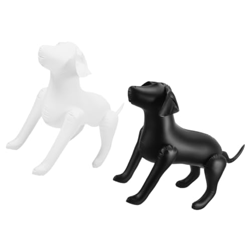 INOOMP Lot De 2 Mannequins De Chien Gonflables en PVC, Modèles D'exposition pour Vêtements d'animaux De Compagnie, Blanc Et Noir, Présentation en Animalerie, Accessoires pour Chiens