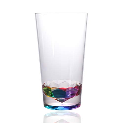 14oz and 22oz Rainbow Colored Acrylic Glasses, Set of 8 BPA Free - Thumbnail 2