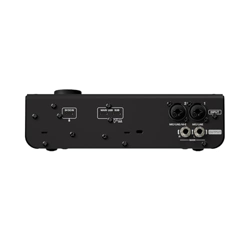 Image of Yamaha URX22 4-In / 2-Out Dual USB-C Audio Interface With Touchscreen, Includes Cubase Al, WaveLab Cast, Basic FX Suite, and Steinberg Plus Software Bundle, Black URX22 B | 32-Bit /192khz, 2x Combo Mic and Line, Plus 48V, Dsp Fx, Dual USB-C Main and Sub, Cubase AI and Wavelab Cast Included