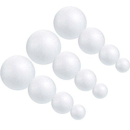 48 Pieces White Foam Craft Balls Decorating Ball for DIY, Crafting and Decoration (4 Sizes)