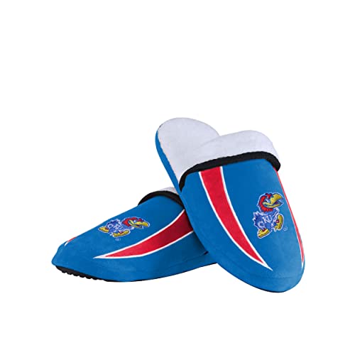 Image of FOCO mens NCAA College Team Logo Sherpa Moccasin Slippers