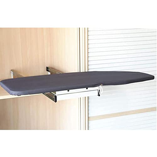Ironing Board Foldable 180° Rotated Ironing Board Closet Pull-Out Stow Away in The Cabinet Ironing Station,Retractable Pull Out Ironing Board Closet Sliding ,Mounted in Drawer with Heat Resistant Iron - Image 2