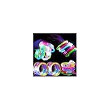 Mikulala Birthday Party Favors for Kids Prizes Box Toys for Classroom 25 Pack Glow in The Dark Party Supplies Stress Relief Anxiety LED Fidget Light Up Necklaces Toys Bulk Boys Girls