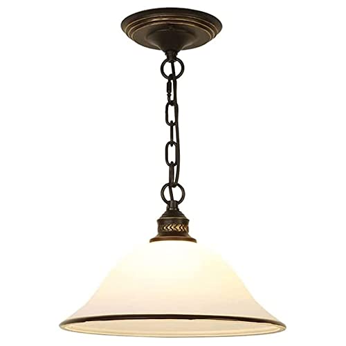Lustre suspension verre blanc E27 luminaire suspendu fer forgé pour salon hôtel