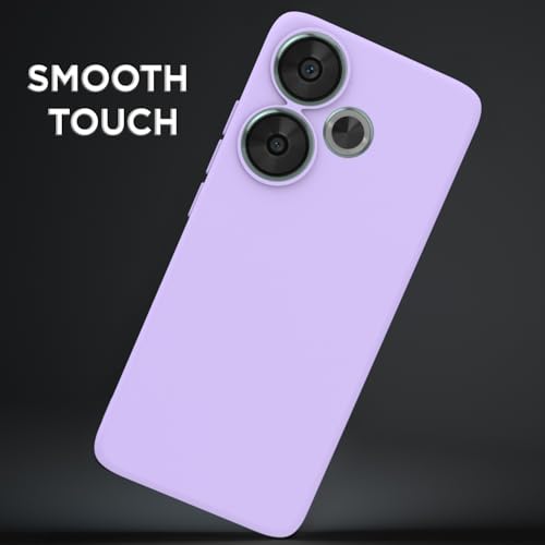 Image of Outlouders Back Cover for Poco F6 5G | Camera Protection | Durable Soft Matte Silicone Bumper Case (Purple)