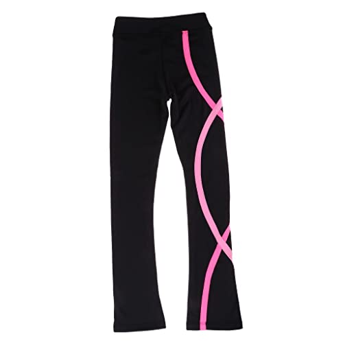 Amagogo Calças de Patinação Artística No para Meninas Leggings de Treinamento para Meninas, Vermelho