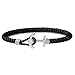 Produktbild PAUL HEWITT Anker Armband Phrep Lite - Segeltau Nylon Damen und Herren Armband in Schwarz, Armband mit Anker Schmuck aus Edelstahl (Silber) in Größe XS