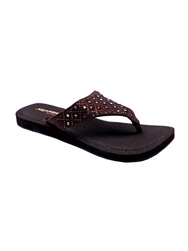 Image of SOLETHREADS SQUISHY DOODLE | Super Soft | Comfort | Cushion | Bounce Back | Durable | Handcrafted Upper | Outdoor | Slippers | T-Strap | Flip Flops for Women