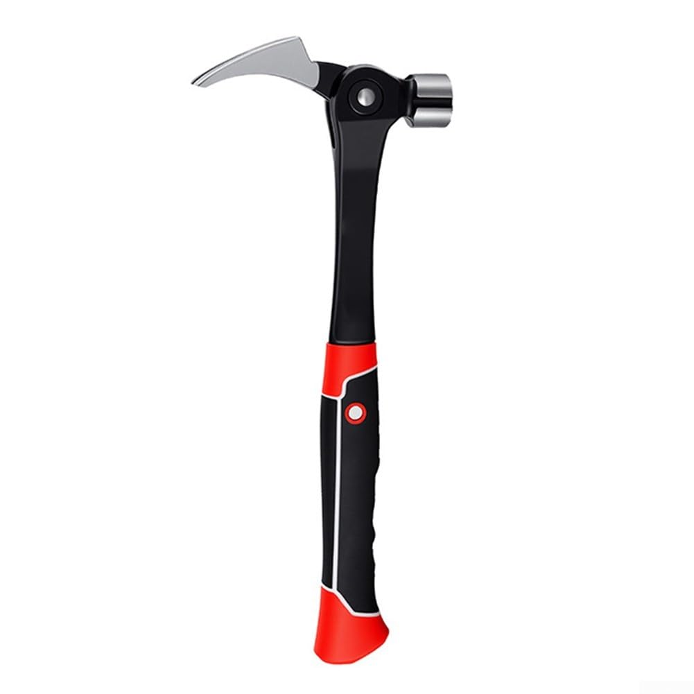 Martillo de acero al carbono con cabeza ajustable, soporte magnético para clavos, agarre que absorbe los golpes para tirar rápidamente de las uñas, ideal para el hogar y el taller